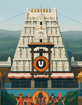 Art of Lord Venkateswara in grey background.