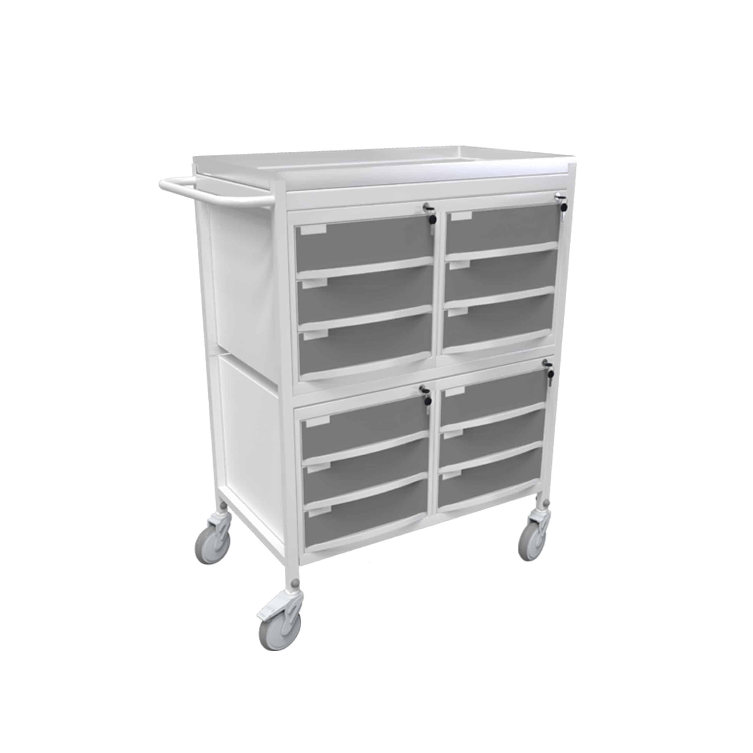 (MTR - 703) - Trolley with Twelve Lockable Moulded Drawers
