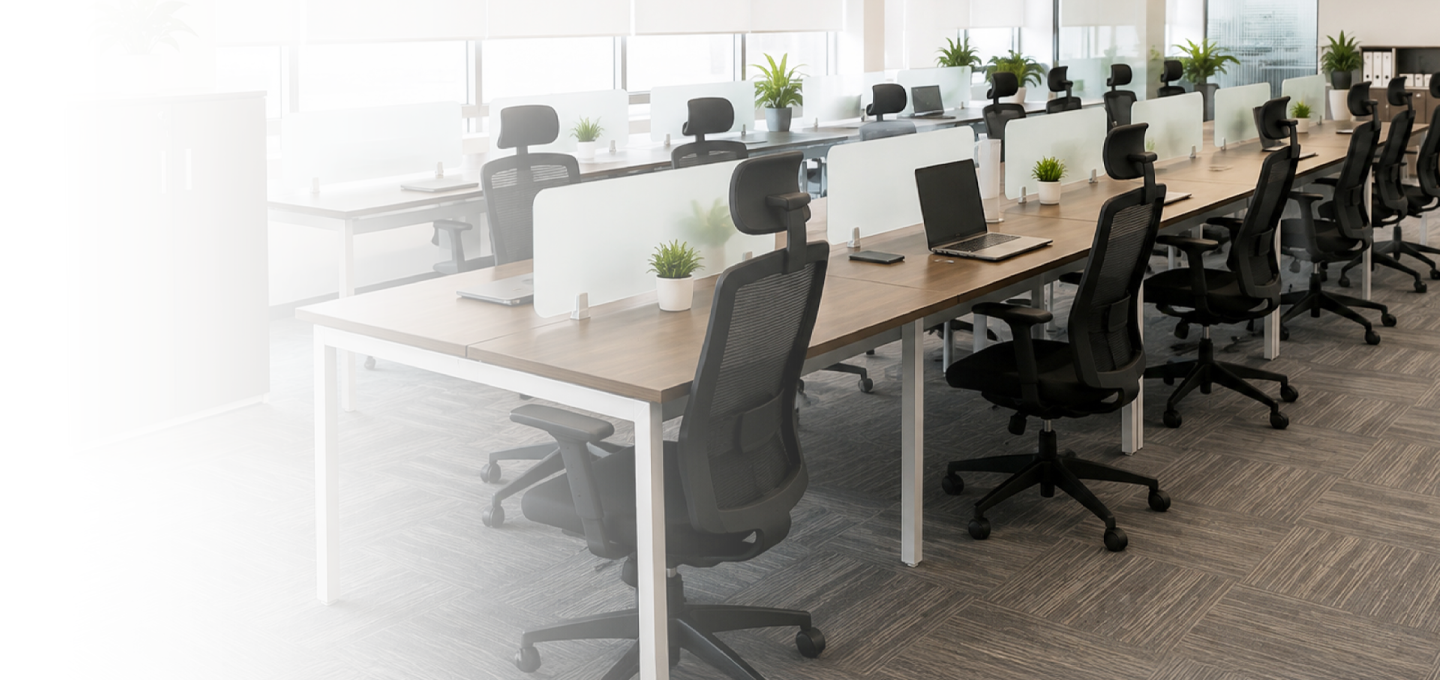 Modern office workspace furnished by Inspace India