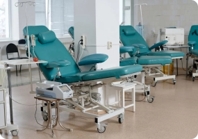 Medical recliners and hospital furniture in a clinical setting